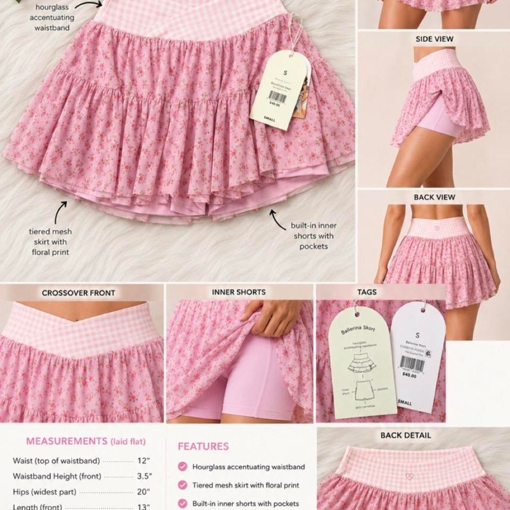 NWT Blogilates Ballerina Skort size Small